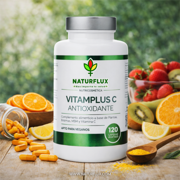 VITAMPLUS C - Vitamina C con complejo vegetal digestivo y antioxidante - 120 cápsulas