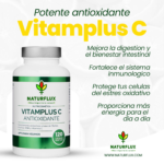 VITAMPLUS C - Vitamina C con complejo vegetal digestivo y antioxidante - 120 cápsulas