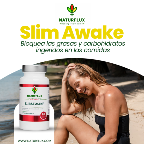 SLIMAWAKE Ayuda a Bloquear los Carbohidratos y Saciar el Apetito. Ayuda a Reducir Calorías y Perder Peso. 60 Cápsulas