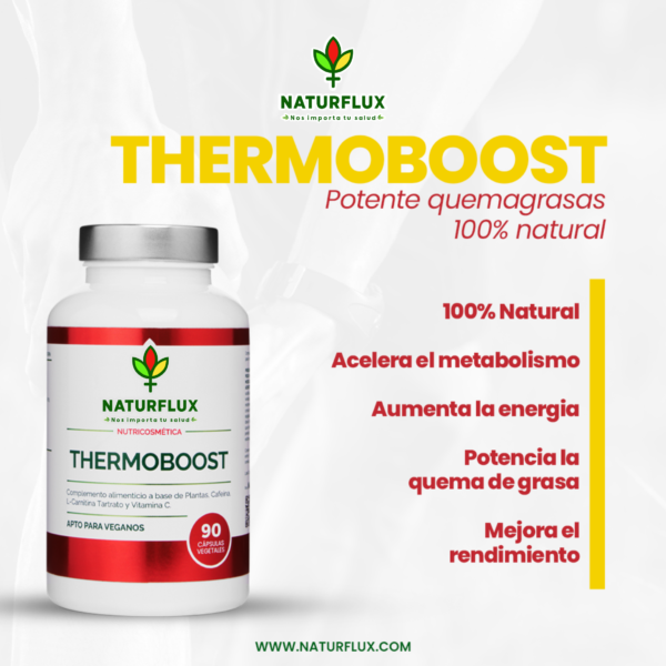 THERMOBOOST. Potente Quemagrasas que Ayuda a Activar y Acelerar el Metabolismo y Perder Peso. 90 Cápsulas