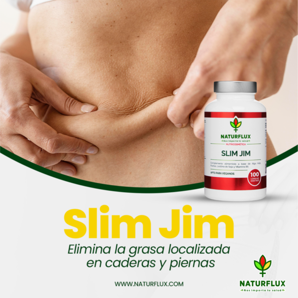 SLIM JIM. Anticelulítico Natural que Puede Ayudar a Reducir Celulitis, Grasas, Michelines, Piel de Naranja. 100 Cápsulas