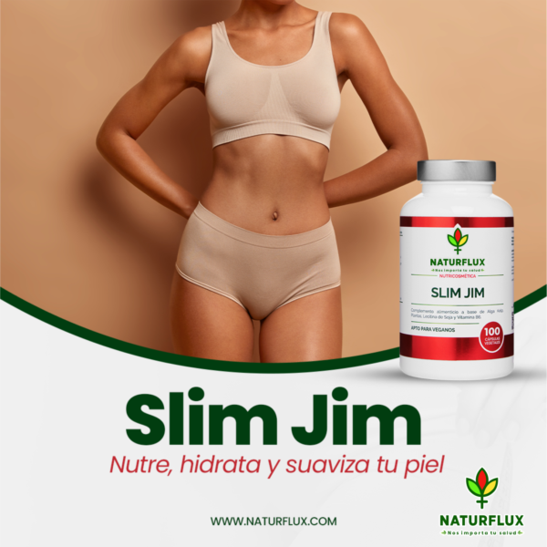 SLIM JIM. Anticelulítico Natural que Puede Ayudar a Reducir Celulitis, Grasas, Michelines, Piel de Naranja. 100 Cápsulas