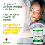 Multivitamínico MULTI MEGA mas de 40 Vitaminas y Minerales en una sola cápsula.