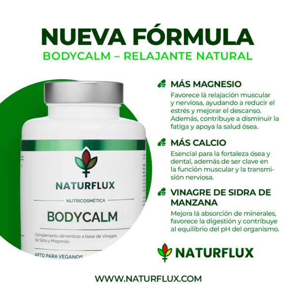 BODYCALM. Relajante natural que ayuda a reducir el estrés y la ansiedad. Para un descanso reparador y profundo. 120 cápsulas