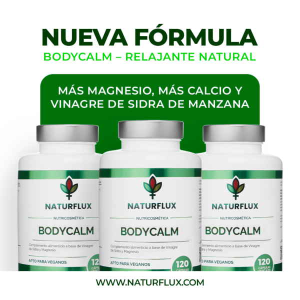 BODYCALM. Relajante natural que ayuda a reducir el estrés y la ansiedad. Para un descanso reparador y profundo. 120 cápsulas