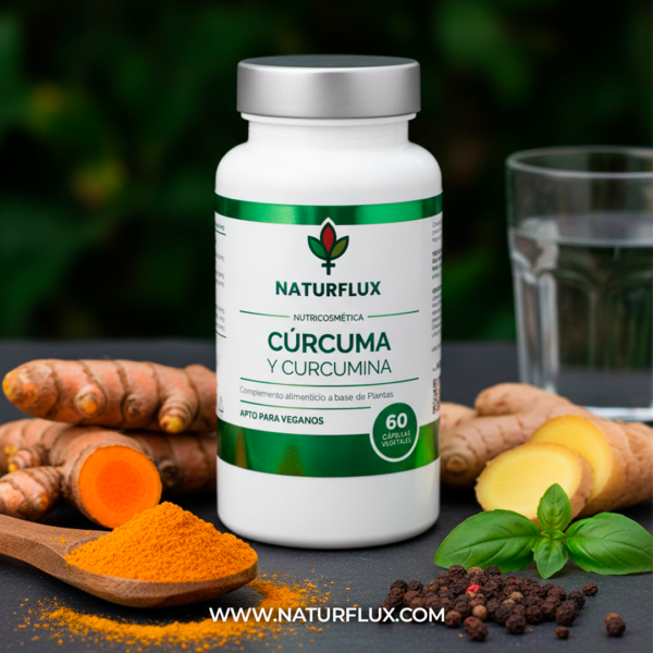 CÚRCUMA 95% de Curcumina con Pimienta Negra y Jengibre. 60 cápsulas