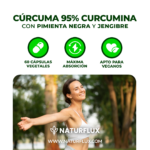 CÚRCUMA 95% de Curcumina con Pimienta Negra y Jengibre. 60 cápsulas
