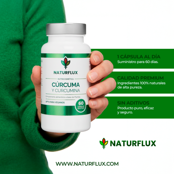 CÚRCUMA 95% de Curcumina con Pimienta Negra y Jengibre. 60 cápsulas