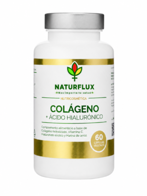 COLÁGENO Hidrolizado con Ácido Hialurónico y Vitamina C. Piel Hidratada y Tersa. Te ayuda a Disminuir Arrugas. 60 Cápsulas