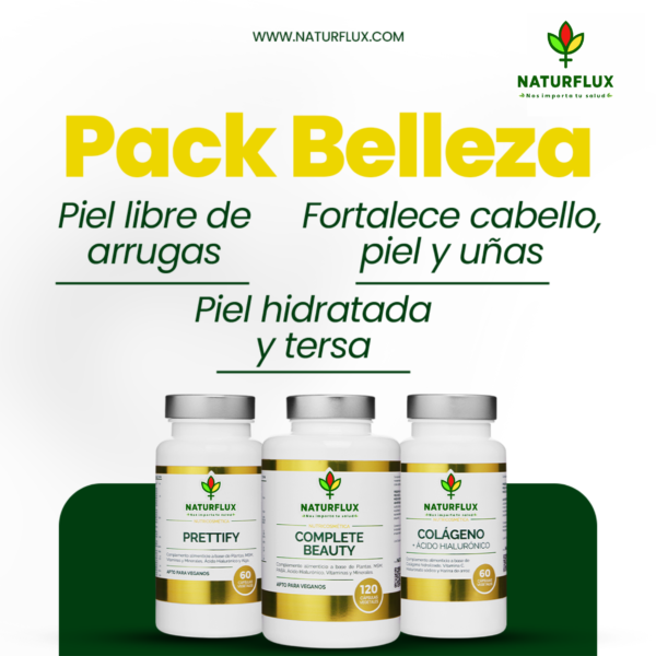 PACK BELLEZA: Complete Beauty, Prettify y Colágeno con Ácido Hialuronico + Vit. C.