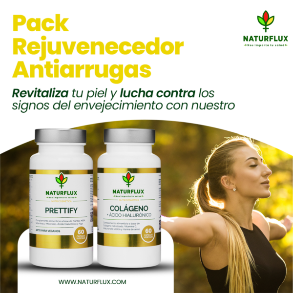 PACK REJUVENECEDOR ANTIARRUGAS. Prettify y Colágeno con Ácido Hialurónico + Vit. C