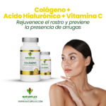 COLÁGENO Hidrolizado con Ácido Hialurónico y Vitamina C. Piel Hidratada y Tersa. Te ayuda a Disminuir Arrugas. 60 Cápsulas