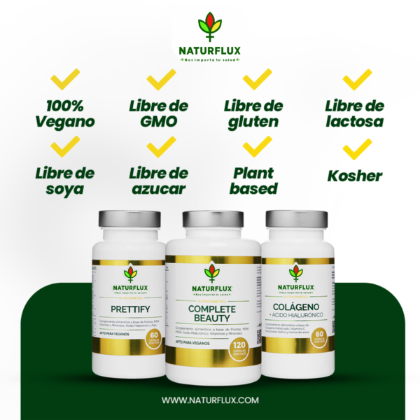 PACK BELLEZA: Complete Beauty, Prettify y Colágeno con Ácido Hialuronico + Vit. C.