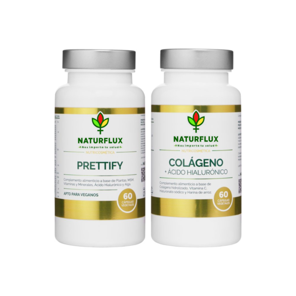 PACK REJUVENECEDOR ANTIARRUGAS. Prettify y Colágeno con Ácido Hialurónico + Vit. C