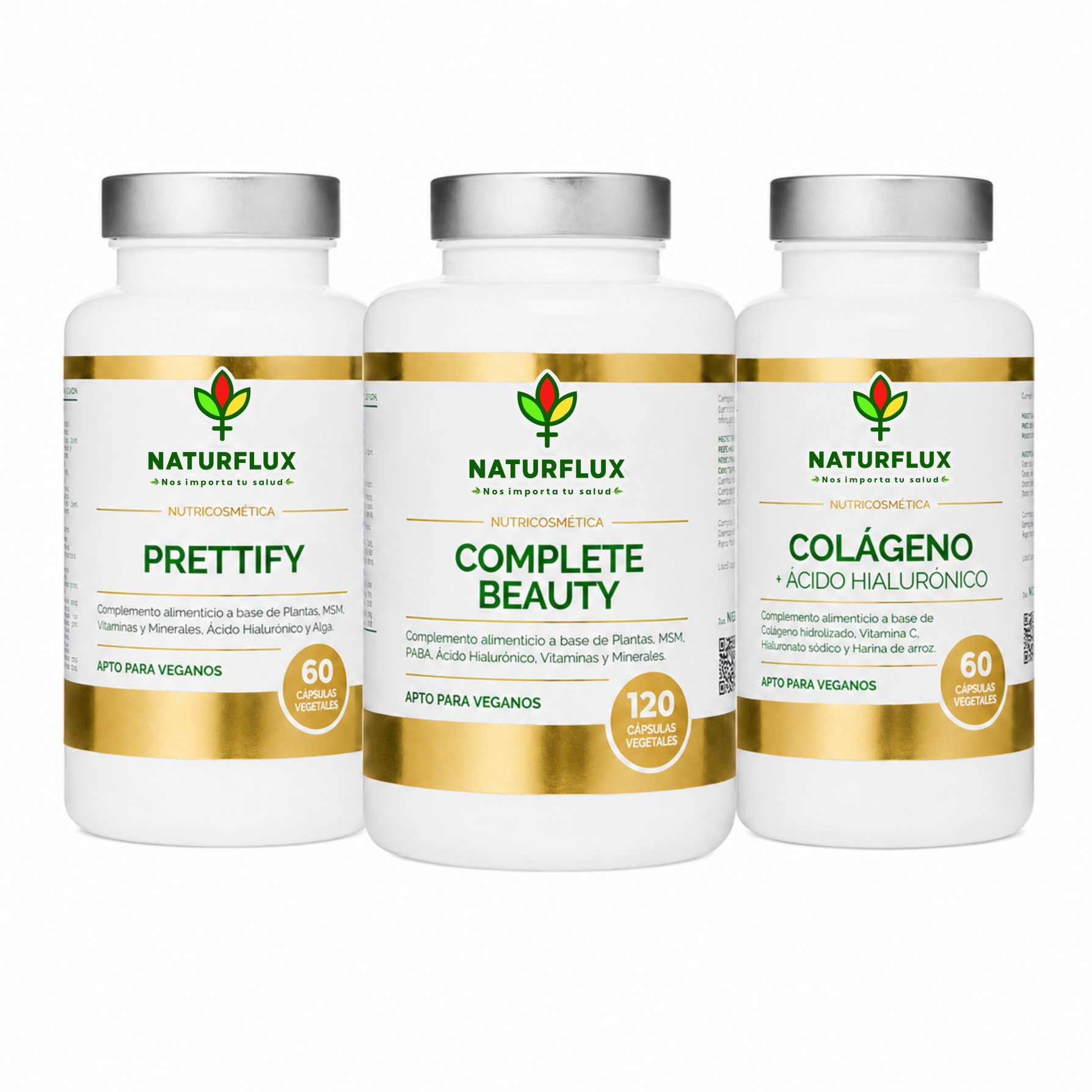 PACK BELLEZA: Complete Beauty, Prettify y Colágeno con Ácido Hialuronico + Vit. C.